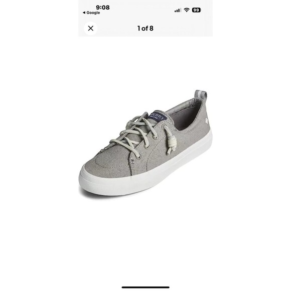 Sperry - Crest Vibe Washable Leather Slip-On Sneakers - Grey - 8.5  STS82398 - Picture 1 of 10